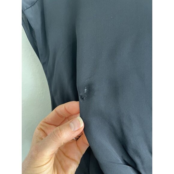 ROHE Draped Column black Maxi Dress 38 US 6 Women’s Long Midi Short Sleeve Flaw - Picture 7 of 10